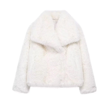 Chic Faux Fur Cropped Jacket