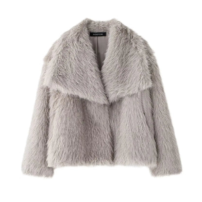 Chic Faux Fur Cropped Jacket
