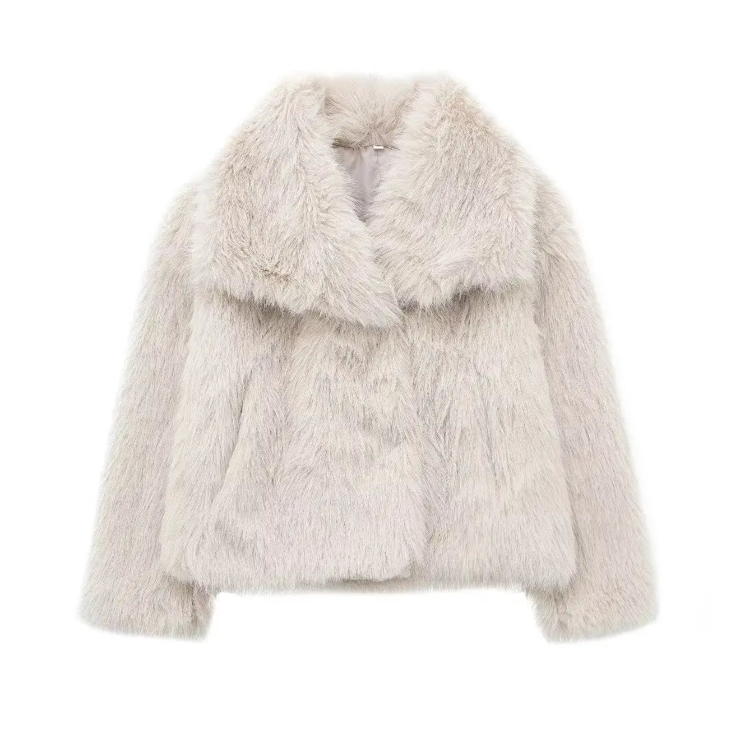 Chic Faux Fur Cropped Jacket