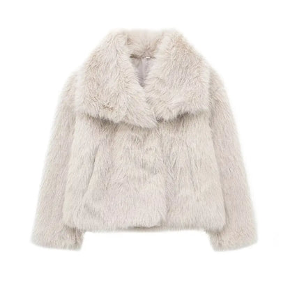 Chic Faux Fur Cropped Jacket